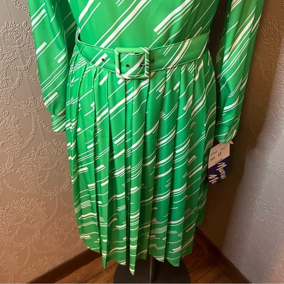 Vintage Murray Meisner 12 dress belt green polyester New NWT - Picture 5 of 8